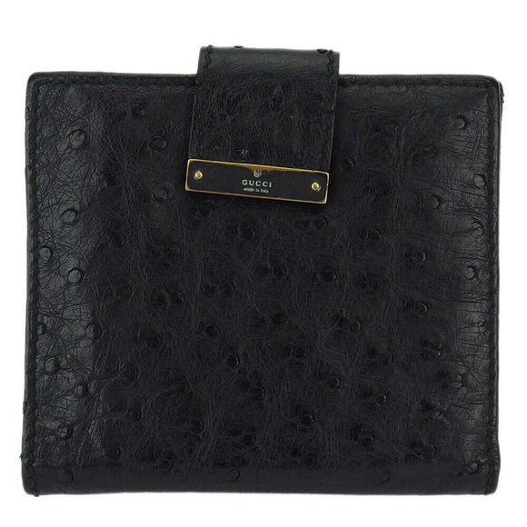 Gucci W hook purse ostrich leather Auth used E1611 - Picture 1 of 9